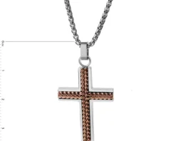 Naszyjnik ze stali szlachetnej - krzyż