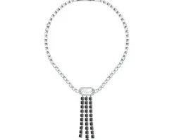 Naszyjnik ze stali szlachetnej z cyrkoniami - Karl Lagerfeld