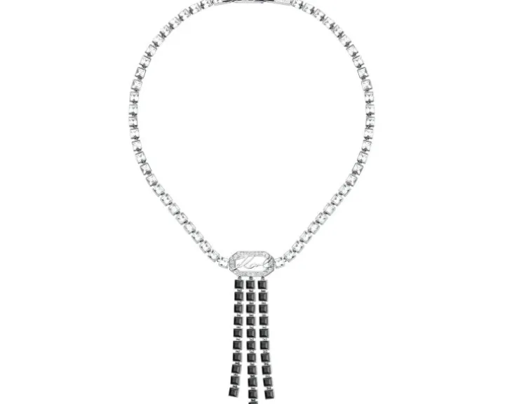 Naszyjnik ze stali szlachetnej z cyrkoniami - Karl Lagerfeld