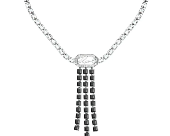 Naszyjnik ze stali szlachetnej z cyrkoniami - Karl Lagerfeld