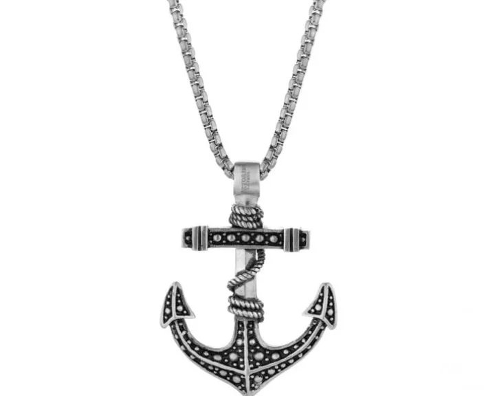 Naszyjnik ze stali szlachetnej - kotwica
