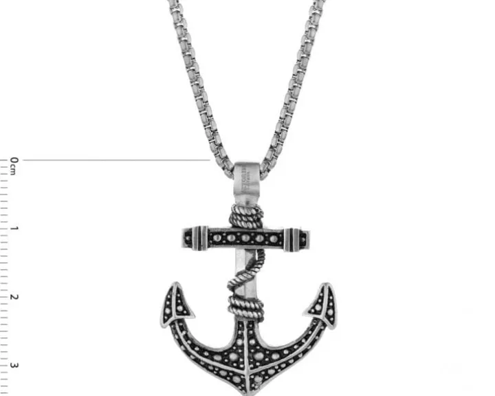 Naszyjnik ze stali szlachetnej - kotwica