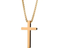 Naszyjnik ze stali szlachetnej - krzyż