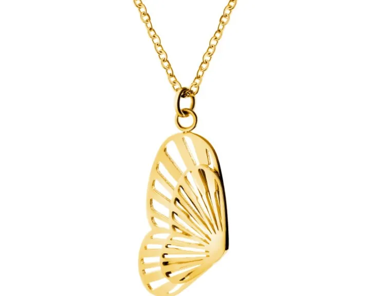 Naszyjnik ze stali szlachetnej - motyl