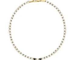 Naszyjnik ze stali szlachetnej z cyrkoniami - Karl Lagerfeld