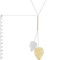 Naszyjnik ze stali szlachetnej - liść