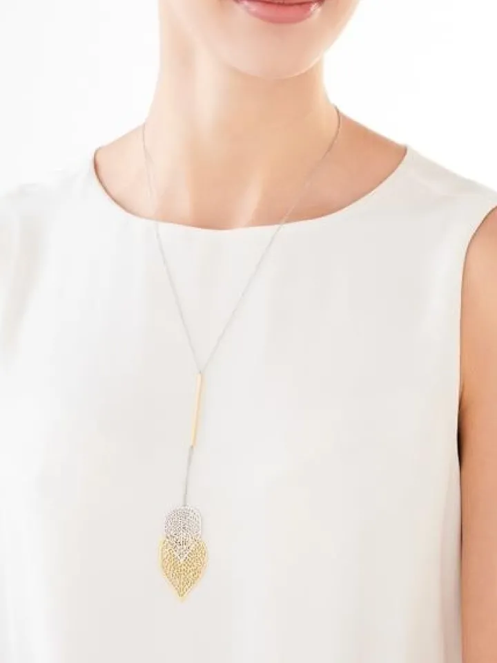 Naszyjnik ze stali szlachetnej - liść