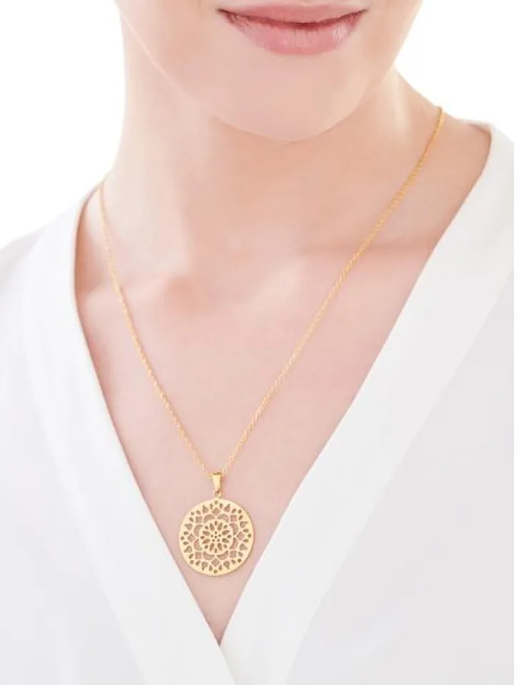 Naszyjnik ze stali szlachetnej - rozeta