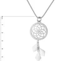 Naszyjnik ze stali szlachetnej z kryształami - łapacz snów