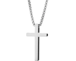 Naszyjnik ze stali szlachetnej - krzyż