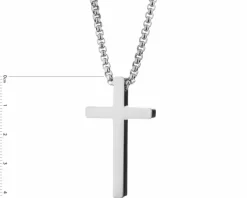 Naszyjnik ze stali szlachetnej - krzyż