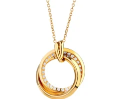 Naszyjnik ze stali szlachetnej z cyrkoniami - koła