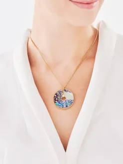 Naszyjnik ze stali szlachetnej z emalią