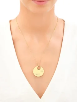 Naszyjnik ze stali szlachetnej z cyrkoniami - koniczyna