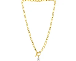 Naszyjnik ze stali szlachetnej z perłą