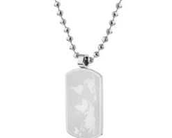 Naszyjnik ze stali szlachetnej - mapa świata