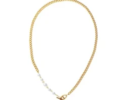 Naszyjnik ze stali szlachetnej z perłami