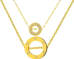 Naszyjnik ze stali szlachetnej z kryształami