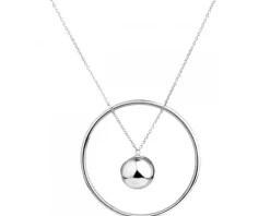 Naszyjnik ze stali szlachetnej - koło, kulka