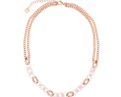 Naszyjnik ze stali szlachetnej z detalami z masy żywicznej