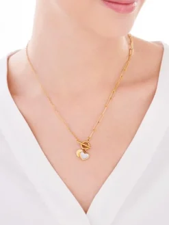 Naszyjnik ze stali szlachetnej z emalią - serce