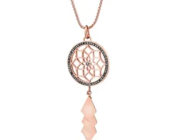 Naszyjnik ze stali szlachetnej z hematytem - łapacz snów