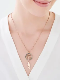 Naszyjnik ze stali szlachetnej z hematytem - łapacz snów