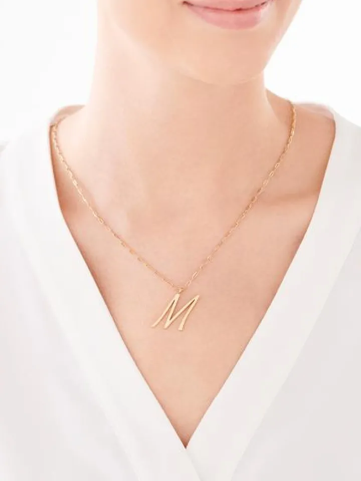 Naszyjnik ze stali szlachetnej - litera M