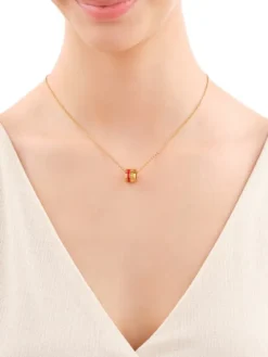 Naszyjnik ze stali szlachetnej z emalią