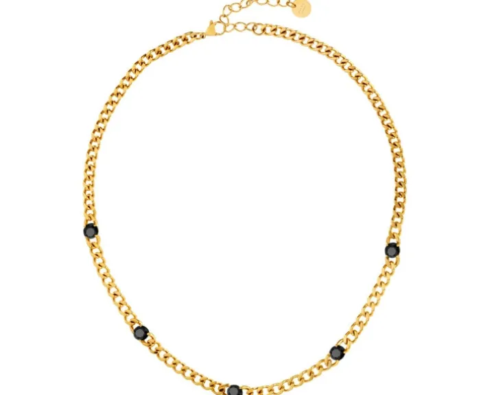 Naszyjnik ze stali szlachetnej z cyrkoniami