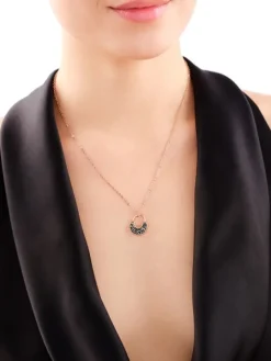 Naszyjnik ze stali szlachetnej z markasytami