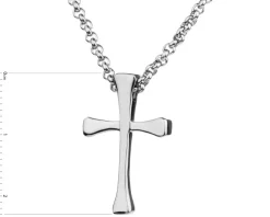 Naszyjnik ze stali szlachetnej - krzyż