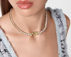 Naszyjnik ze stali szlachetnej z cyrkoniami - Philipp Plein