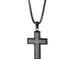 Naszyjnik ze stali szlachetnej - krzyż