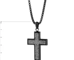 Naszyjnik ze stali szlachetnej - krzyż