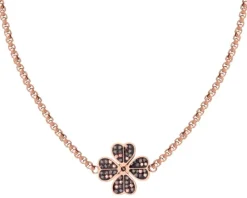 Naszyjnik ze stali szlachetnej z markasytami - koniczyna