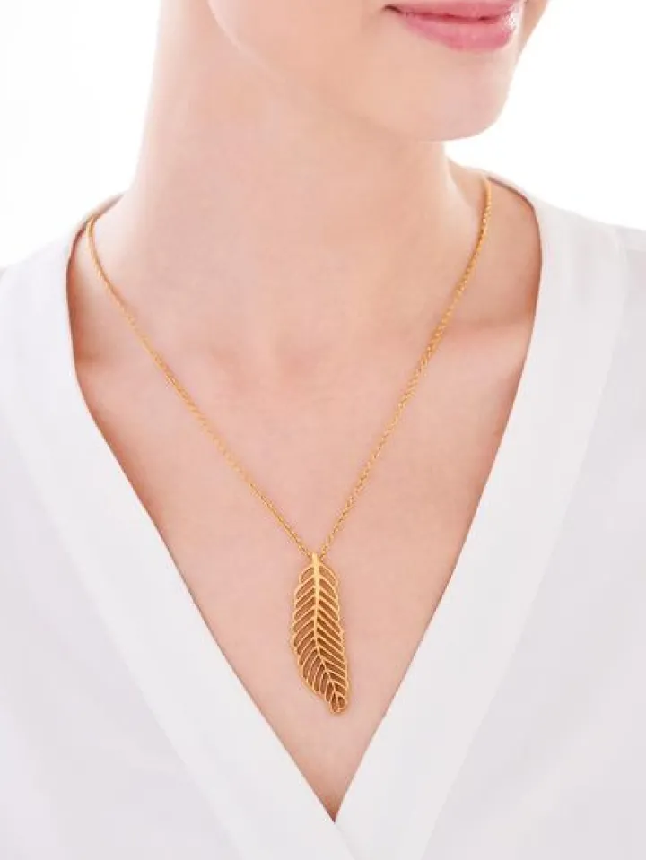 Naszyjnik ze stali szlachetnej - piórko