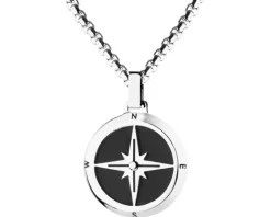 Naszyjnik ze stali szlachetnej - kompas