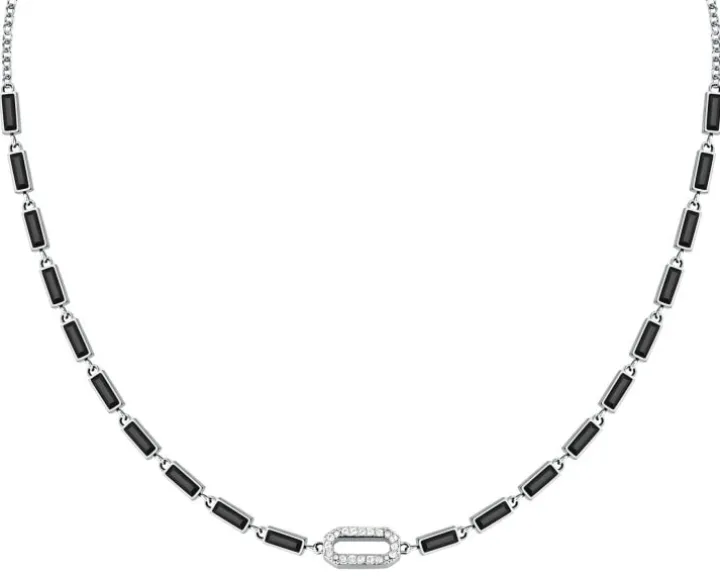 Naszyjnik ze stali szlachetnej z cyrkoniami - Karl Lagerfeld