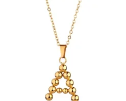 Naszyjnik ze stali szlachetnej - litera A