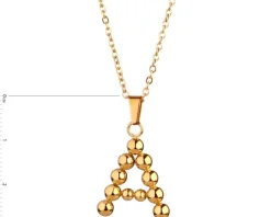 Naszyjnik ze stali szlachetnej - litera A