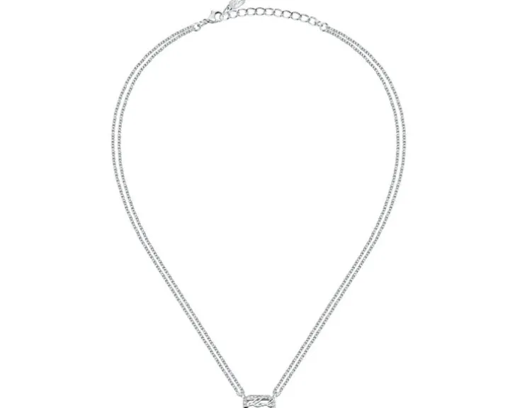 Naszyjnik ze stali szlachetnej z cyrkoniami - Karl Lagerfeld