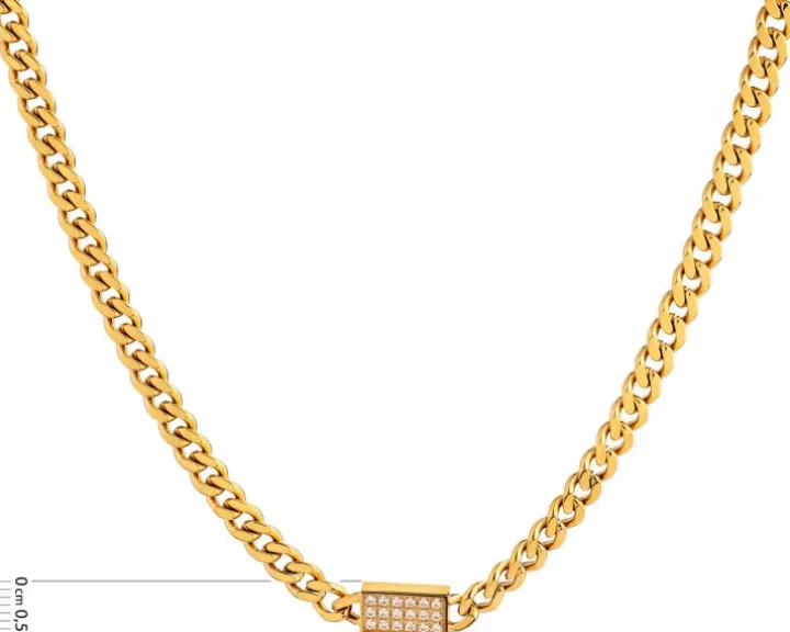 Naszyjnik ze stali szlachetnej z cyrkoniami