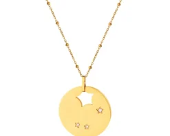Naszyjnik ze stali szlachetnej z cyrkoniami - gwiazdy