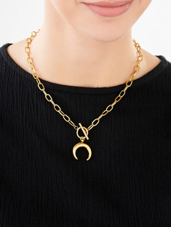 Naszyjnik ze stali szlachetnej - Księżyc