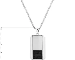 Naszyjnik ze stali szlachetnej z cyrkoniami - nieśmiertelnik