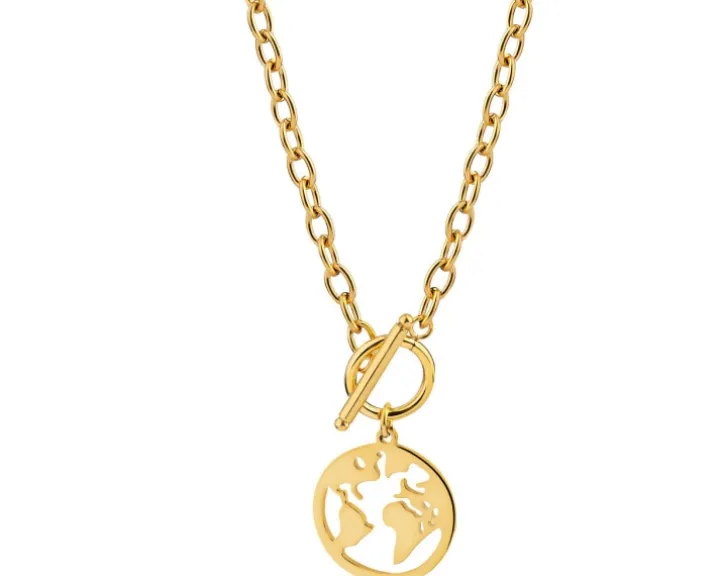 Naszyjnik ze stali szlachetnej - kula ziemska