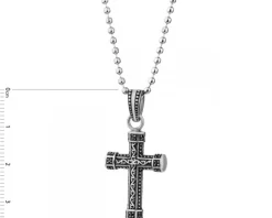 Naszyjnik ze stali szlachetnej z cyrkoniami - krzyż