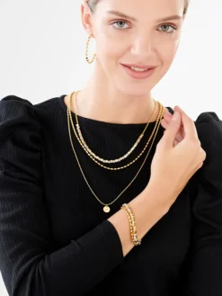 Naszyjnik ze stali szlachetnej z onyksami