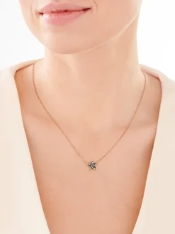 Naszyjnik ze stali szlachetnej z markasytami - gwiazda